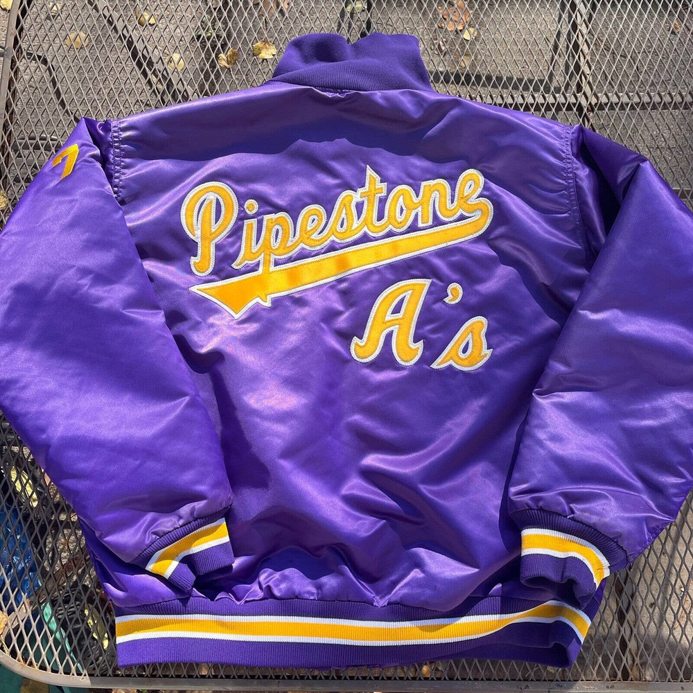 Vintage Pipestone A’s Jacket Coat Purple Southern Minnesota MN Size 48 L